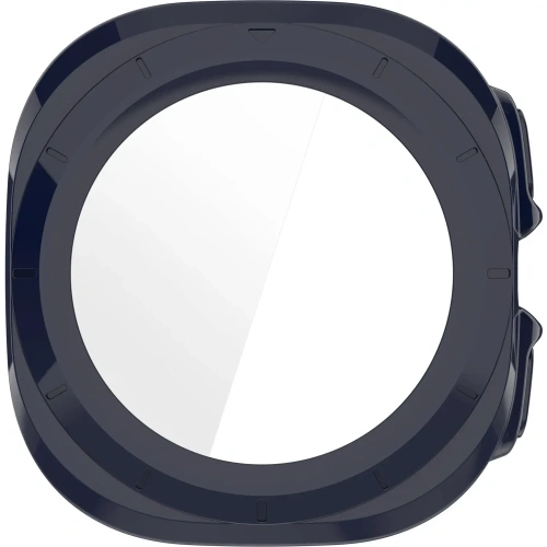 Etui ze szkłem do zegarka Bizon Case+Glass Watch do Samsung Galaxy Watch Ultra 47 mm niebieskie