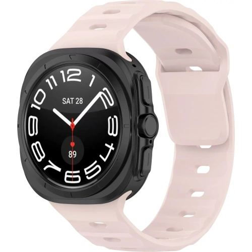 Silikonowy pasek Bizon Strap Watch Silicone do Samsung Galaxy Watch Ultra 47 mm różowy