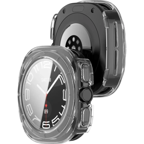 Etui ze szkłem do zegarka Bizon Case+Glass Watch do Samsung Galaxy Watch Ultra 47 mm przezroczyste