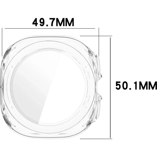 Etui ze szkłem do zegarka Bizon Case+Glass Watch do Samsung Galaxy Watch Ultra 47 mm przezroczyste