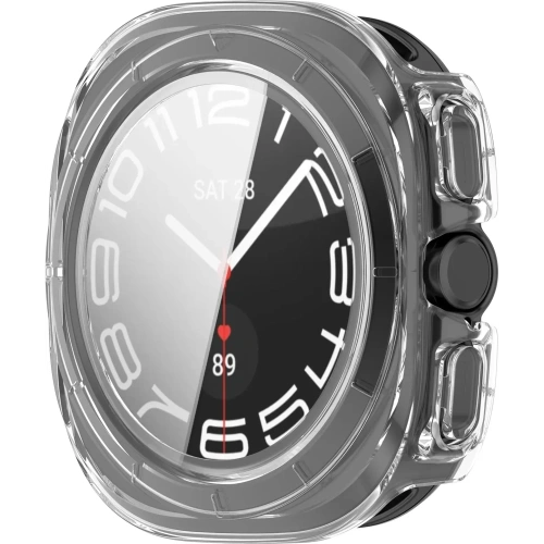 Etui ze szkłem do zegarka Bizon Case+Glass Watch do Samsung Galaxy Watch Ultra 47 mm przezroczyste