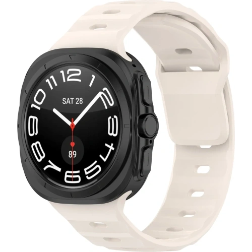Silikonowy pasek Bizon Strap Watch Silicone do Samsung Galaxy Watch Ultra 47 mm jasnobeżowy