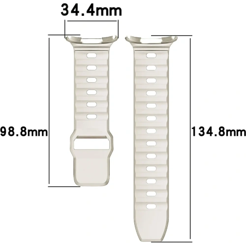 Silikonowy pasek Bizon Strap Watch Silicone do Samsung Galaxy Watch Ultra 47 mm jasnobeżowy