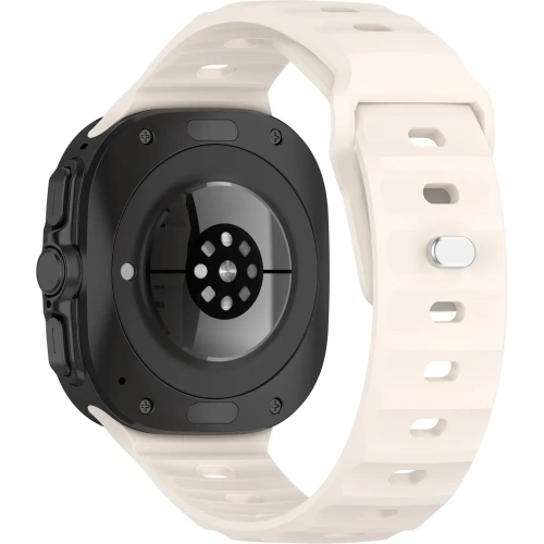 Silikonowy pasek Bizon Strap Watch Silicone do Samsung Galaxy Watch Ultra 47 mm jasnobeżowy