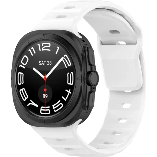 Silikonowy pasek Bizon Strap Watch Silicone do Samsung Galaxy Watch Ultra 47 mm biały