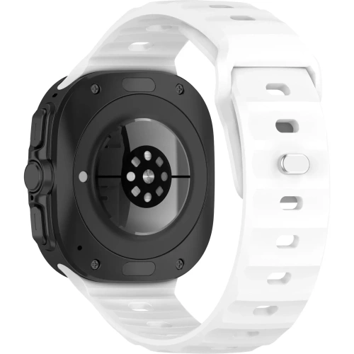 Silikonowy pasek Bizon Strap Watch Silicone do Samsung Galaxy Watch Ultra 47 mm biały