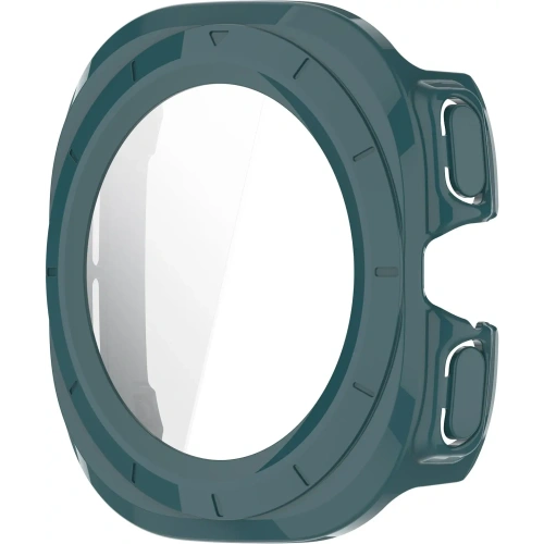 Etui ze szkłem do zegarka Bizon Case+Glass Watch do Samsung Galaxy Watch Ultra 47 mm zielone