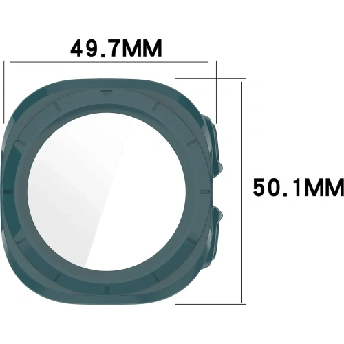 Etui ze szkłem do zegarka Bizon Case+Glass Watch do Samsung Galaxy Watch Ultra 47 mm zielone
