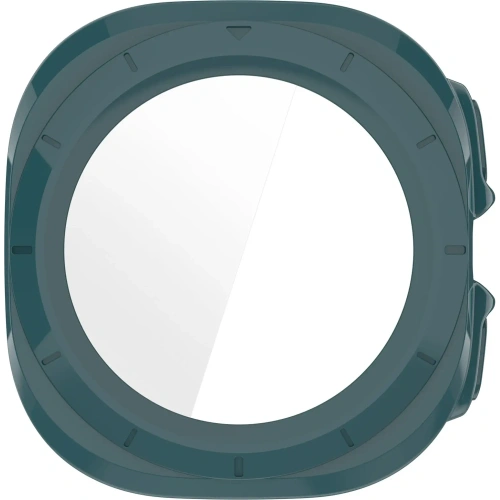 Etui ze szkłem do zegarka Bizon Case+Glass Watch do Samsung Galaxy Watch Ultra 47 mm zielone