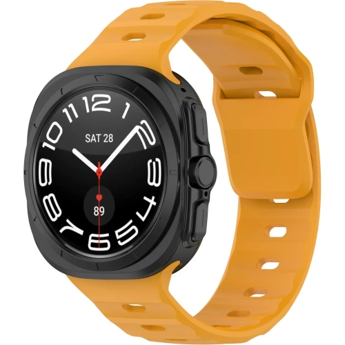 Silikonowy pasek Bizon Strap Watch Silicone do Samsung Galaxy Watch Ultra 47 mm żółty