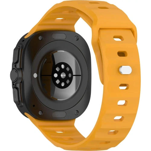 Silikonowy pasek Bizon Strap Watch Silicone do Samsung Galaxy Watch Ultra 47 mm żółty
