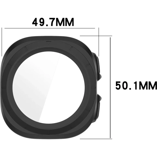 Etui ze szkłem do zegarka Bizon Case+Glass Watch do Samsung Galaxy Watch Ultra 47 mm matowo czarne