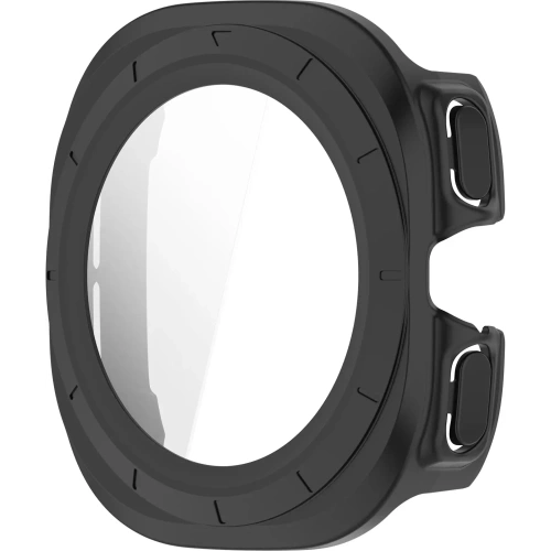 Etui ze szkłem do zegarka Bizon Case+Glass Watch do Samsung Galaxy Watch Ultra 47 mm matowo czarne