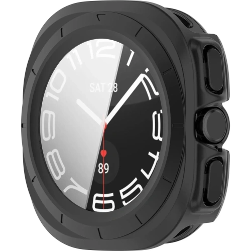 Etui ze szkłem do zegarka Bizon Case+Glass Watch do Samsung Galaxy Watch Ultra 47 mm matowo czarne