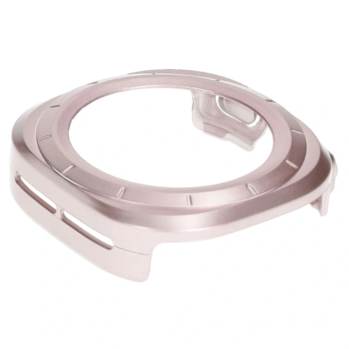 Etui ze szkłem do zegarka Bizon Case+Glass Watch do Samsung Galaxy Watch Ultra 47 mm satynowo różowe