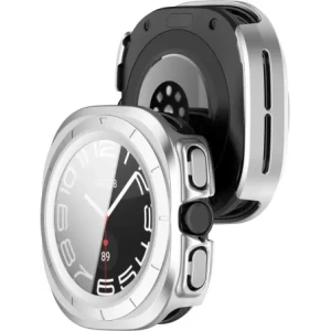 Hurtownia GSM - Etui se sklem pro hodinky Bizon Case+Glass Watch do Samsung Galaxy Watch Ultra 47 mm saténově stříbrné - BIZ6067 - {ean13} - Hurt