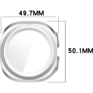 Hurtownia GSM - Etui se sklem pro hodinky Bizon Case+Glass Watch do Samsung Galaxy Watch Ultra 47 mm saténově stříbrné - BIZ6067 - {ean13} - Hurt