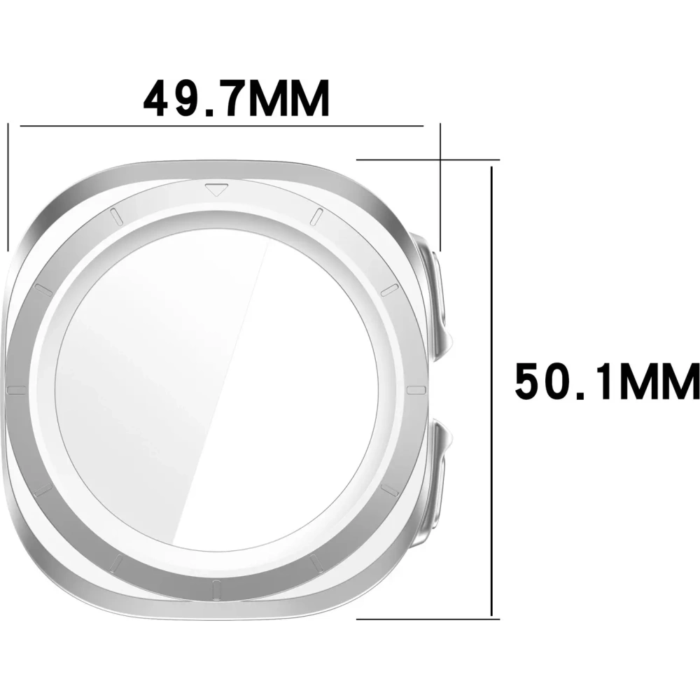 Hurtownia GSM - Etui ze szkłem do zegarka Bizon Case+Glass Watch do Samsung Galaxy Watch Ultra 47 mm satynowo srebrne - BIZ6067 - {ean13} - Hurt