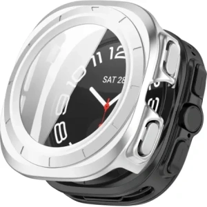 Hurtownia GSM - Etui se sklem pro hodinky Bizon Case+Glass Watch do Samsung Galaxy Watch Ultra 47 mm saténově stříbrné - BIZ6067 - {ean13} - Hurt
