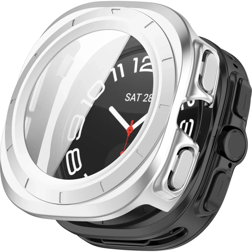 Hurtownia GSM - Bizon Case+Glass Uhr Samsung Galaxy Uhr Ultra 47 mm satin silber - BIZ6067 - {ean13} - Hurt