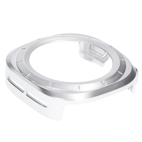 Etui ze szkłem do zegarka Bizon Case+Glass Watch do Samsung Galaxy Watch Ultra 47 mm satynowo srebrne