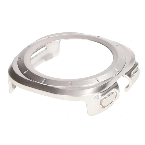 Etui ze szkłem do zegarka Bizon Case+Glass Watch do Samsung Galaxy Watch Ultra 47 mm satynowo szampańskie