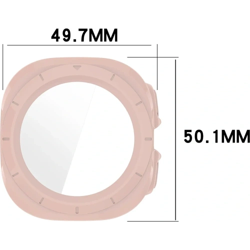 Etui ze szkłem do zegarka Bizon Case+Glass Watch do Samsung Galaxy Watch Ultra 47 mm różowe