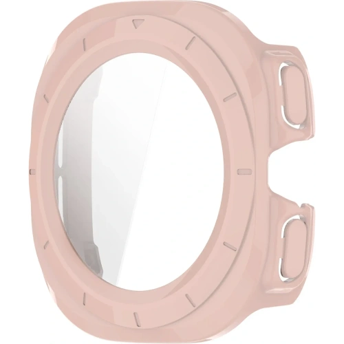 Etui ze szkłem do zegarka Bizon Case+Glass Watch do Samsung Galaxy Watch Ultra 47 mm różowe