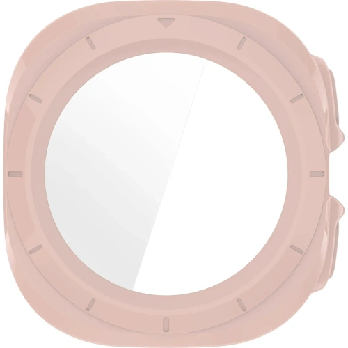 Etui ze szkłem do zegarka Bizon Case+Glass Watch do Samsung Galaxy Watch Ultra 47 mm różowe