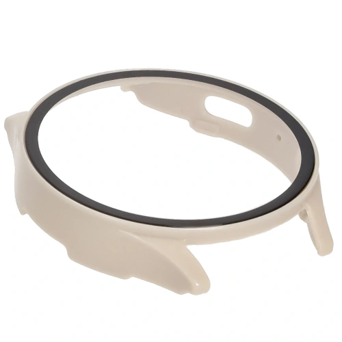 Etui ze szkłem do zegarka Bizon Case+Glass Watch do Samsung Galaxy Watch 7 44 mm beżowe