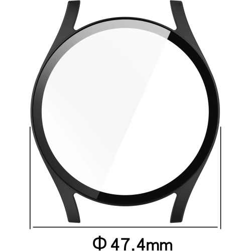 Etui ze szkłem do zegarka Bizon Case+Glass Watch do Samsung Galaxy Watch 7 44 mm czarne
