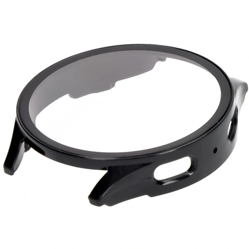 Etui ze szkłem do zegarka Bizon Case+Glass Watch do Samsung Galaxy Watch 7 44 mm czarne