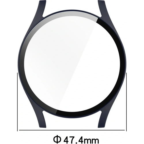 Etui ze szkłem do zegarka Bizon Case+Glass Watch do Samsung Galaxy Watch 7 44 mm niebieskie