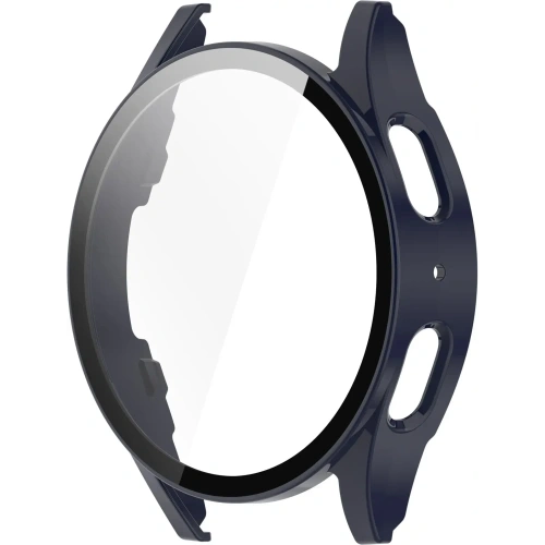 Etui ze szkłem do zegarka Bizon Case+Glass Watch do Samsung Galaxy Watch 7 44 mm niebieskie