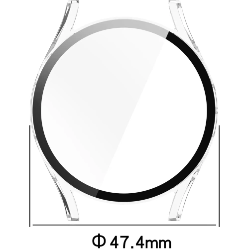 Etui ze szkłem do zegarka Bizon Case+Glass Watch do Samsung Galaxy Watch 7 44 mm przezroczyste