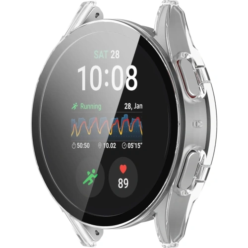 Etui ze szkłem do zegarka Bizon Case+Glass Watch do Samsung Galaxy Watch 7 44 mm przezroczyste