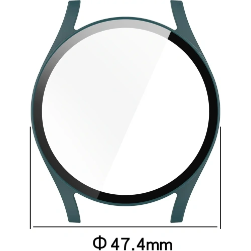 Etui ze szkłem do zegarka Bizon Case+Glass Watch do Samsung Galaxy Watch 7 44 mm zielone