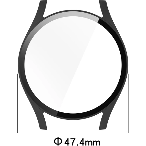 Etui ze szkłem do zegarka Bizon Case+Glass Watch do Samsung Galaxy Watch 7 44 mm czarne matowe