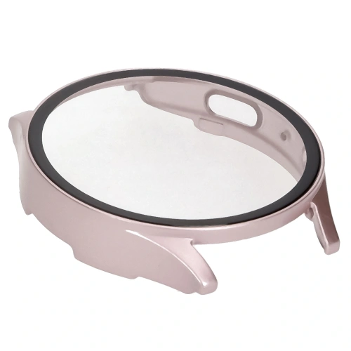 Etui ze szkłem do zegarka Bizon Case+Glass Watch do Samsung Galaxy Watch 7 44 mm satynowo różowe