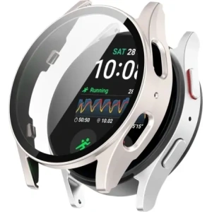 Hurtownia GSM - Etui ze skla na hodinky Bizon Case+Glass Watch do Samsung Galaxy Watch 7 44 mm saténově šampaňské - BIZ6080 - {ean13} - Hurt
