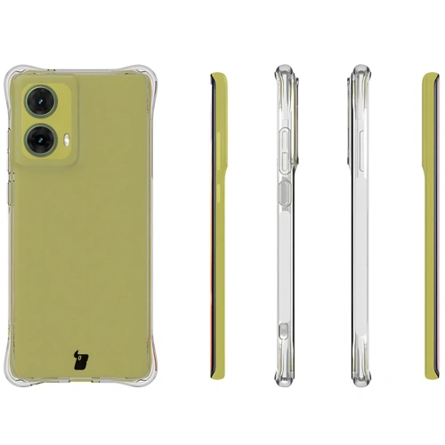 Etui + 2x folia na ekran Bizon Case Clear Pack do Motorola Moto G85 5G przezroczyste