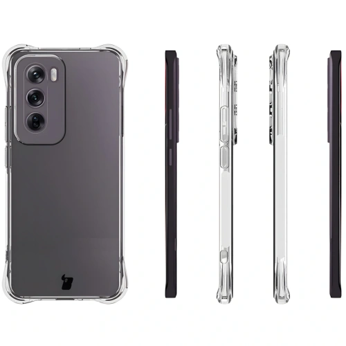 Etui + 2x folia na ekran Bizon Case Clear Pack do Oppo Reno12 przezroczyste
