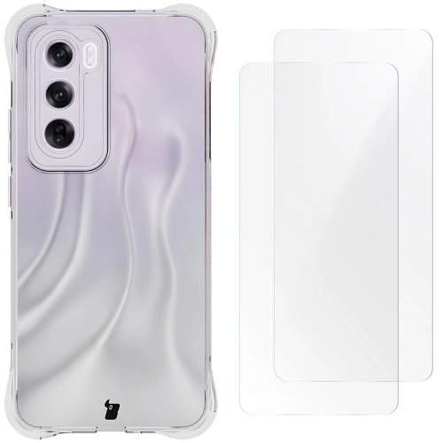 Etui + 2x folia na ekran Bizon Case Clear Pack do Oppo Reno12 Pro przezroczyste