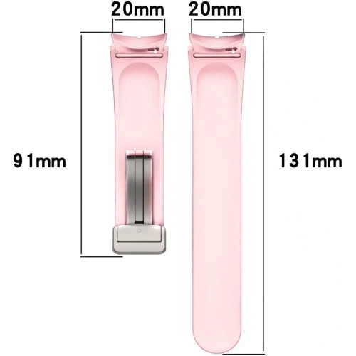 Silikonowy pasek Bizon Strap Watch Silicone do Samsung Galaxy Watch FE/7/6/6 Classic/5/5 Pro/4/4 Classic jasnoróżowy