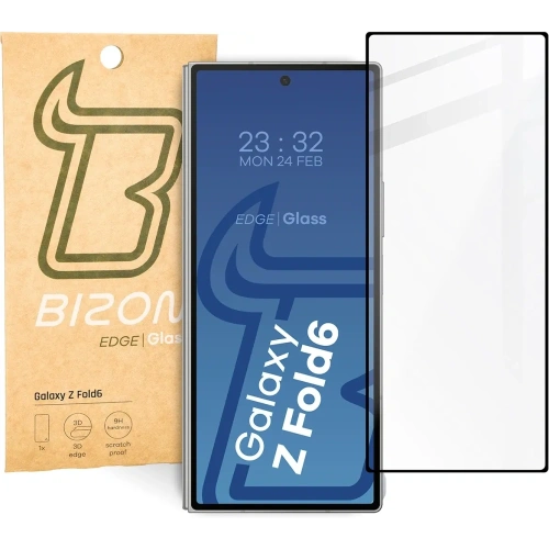 Szkło hartowane Bizon Glass Edge 2 do Samsung Galaxy Z Fold6 czarna ramka