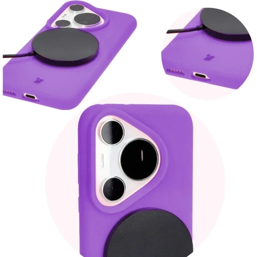 Silikonowe etui Bizon Soft Case do Huawei Pura 70 Pro / Pro+ fioletowe