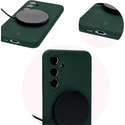 Silikonowe etui Bizon Soft Case do Samsung Galaxy A35 5G ciemnozielone