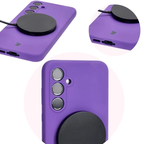 Silikonowe etui Bizon Soft Case do Samsung Galaxy A55 5G fioletowe