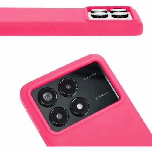 Silikonowe etui Bizon Soft Case do Xiaomi Poco F6 Pro neonowo-różowe