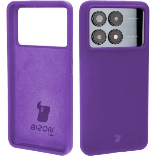 Silikonowe etui Bizon Soft Case do Xiaomi Poco F6 Pro fioletowe